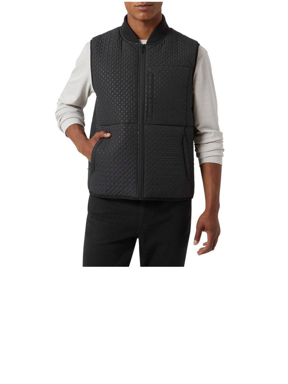 Dkny Men's Black Quilted Zip Vest size L